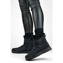 Botas de nieve aislantes para mujer con pelo, negro W76B 2