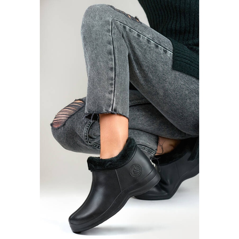 Botas de agua de mujer con aislamiento y pelo, negras B2016B negro 1
