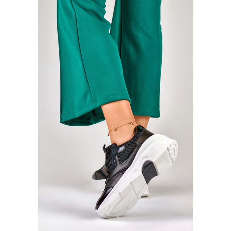 Zapatillas deportivas con plataforma para mujer, negro, 23-7B 2