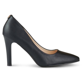 Zapatos de salón de tacón alto con punta en punta para mujer, negro GD-FL360B 2