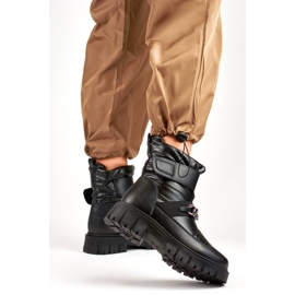 Botas de nieve de mujer con cadena de velcro, negras JH-5B negro 1 Botas de nieve de mujer con cadena de velcro, negras JH-5B negro 1