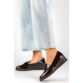 Zapatos cuña mujer charol, negro, 24-58266B 3