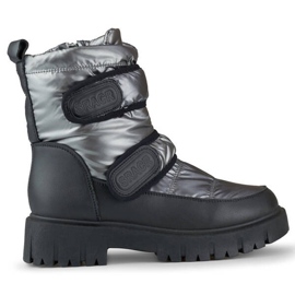 Botas de nieve mujer con velcro metalizado negro y plata JH-1Si 6