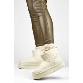 Botas de nieve de mujer con plataforma, beige J2-38-BE 4