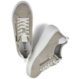 Goodin Deportivas mujer piel con plataforma, gris GD-LX1001G 3