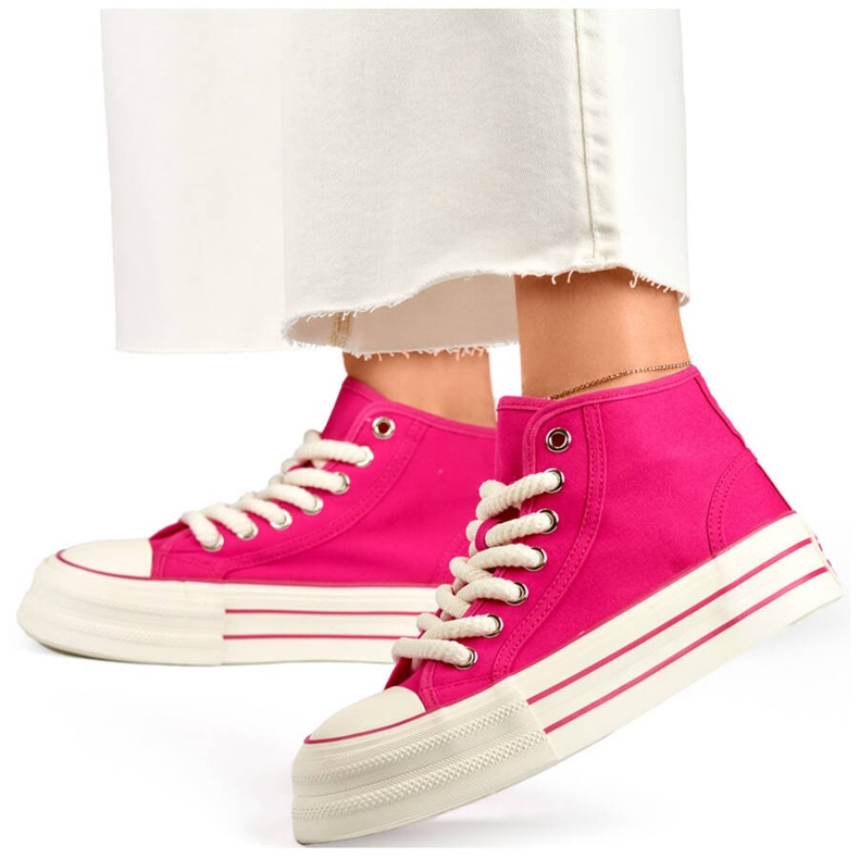Deportivas altas mujer textil fucsia BL507FU rosado 1