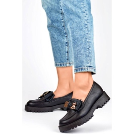 Mocasines de mujer con lazo, mocasines con osito, negro 2306B 2 Mocasines de mujer con lazo, mocasines con osito, negro 2306B 2