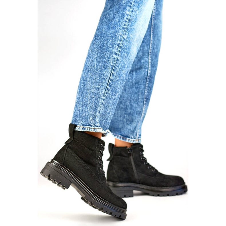 Botines aislantes de ante para mujer, negro A5201B 2 Botines aislantes de ante para mujer, negro A5201B 2