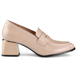 Zapatos tacón mujer charol beige GD-FL471BE 4