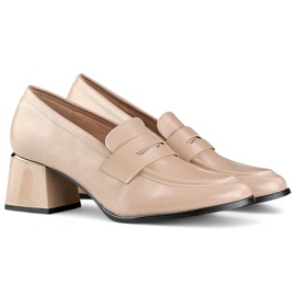 Zapatos tacón mujer charol beige GD-FL471BE 5