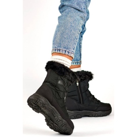 Botas de nieve aislantes para mujer con pelo, negro 9093B 3