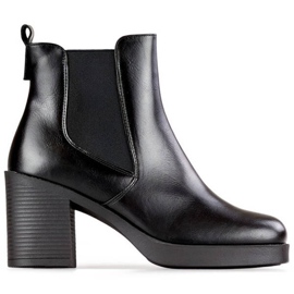 Botas Chelsea aislantes para mujer con tacón alto, negro 24-12453B 5