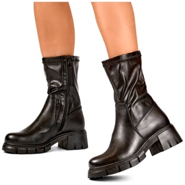 Botas trabajadoras de mujer con suela flexible, negras 24-11308B negro 1
