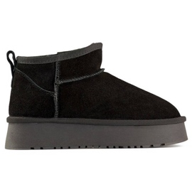 Botas de nieve de piel ante para mujer, negro XF-159B 3