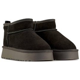 Botas de nieve de piel ante para mujer, negro XF-159B 4