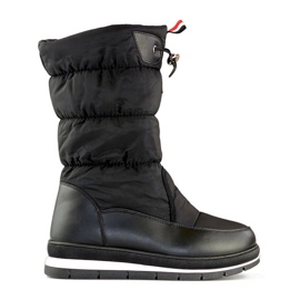 Botas altas de nieve para mujer con puño, negro 8302B 4
