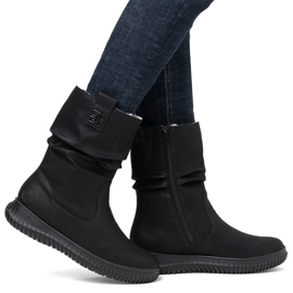 Botas aislantes para mujer con plataforma negra Rieker 74283-00 negro 4