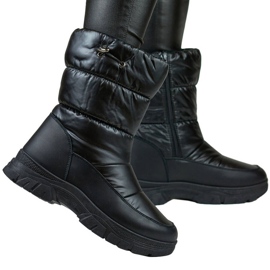 Botas altas de nieve para mujer con puño, negro 3537B 4