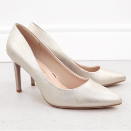 Salón stilettos oro perla Sergio Leone 1339 dorado 1
