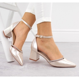 Sandalias de punta de mujer con circonitas Sabatina doradas dorado 4