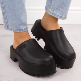 Chanclas de mujer Black Big Star NN274014 con suela maciza negro 6