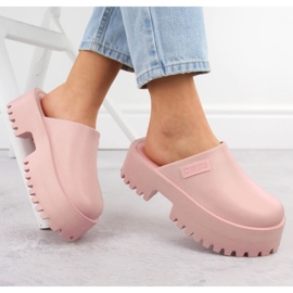 Chanclas de mujer rosas con suela maciza Big Star NN274020 rosado 4