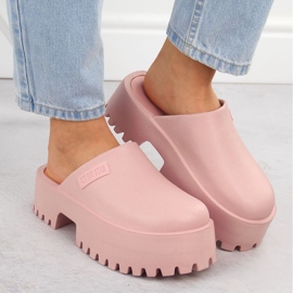 Chanclas de mujer rosas con suela maciza Big Star NN274020 rosado 5