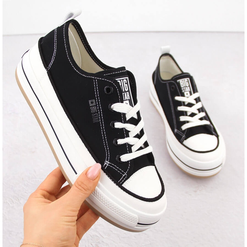 Deportivas de mujer negras con plataforma Big Star NN274204 negro 1