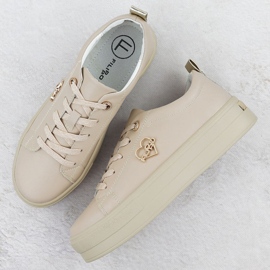 Zapatos de cuero para mujeres en la plataforma beige filippo 3533 3