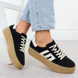 Zapatos de cuero en la plataforma negra Filippo 6744 negro 4
