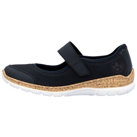 Rieker N42B0-14 Zapatos de velcro cómodos de mujeres azul marino 2