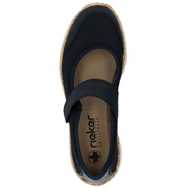 Rieker N42B0-14 Zapatos de velcro cómodos de mujeres azul marino 1