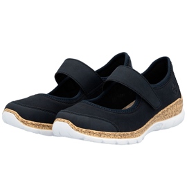 Rieker N42B0-14 Zapatos de velcro cómodos de mujeres azul marino 4