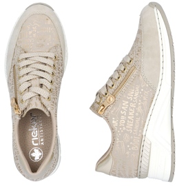 Zapatillas para mujeres zapatillas en cuñas cómodas beige rieker n4316 13