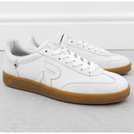 Zapatos de cuero sneakers de mujer Rieker W2200 blanco 1