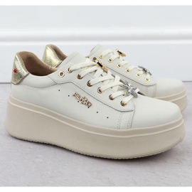 Zapatos de cuero para mujeres en la plataforma beige filippo 6790 2