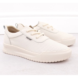 Zapatos deportivos de cuero de cuero beige Sergio Leone SP-102 3