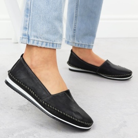 Lofers de cuero para mujeres resbaló Black T.Sokolski W25-741 negro 5