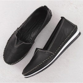 Lofers de cuero para mujeres resbaló Black T.Sokolski W25-741 negro 2