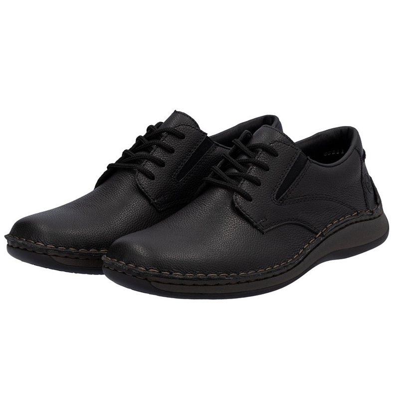 Confort Shoes de cuero para hombres Rieker 05211-00 Negro 1