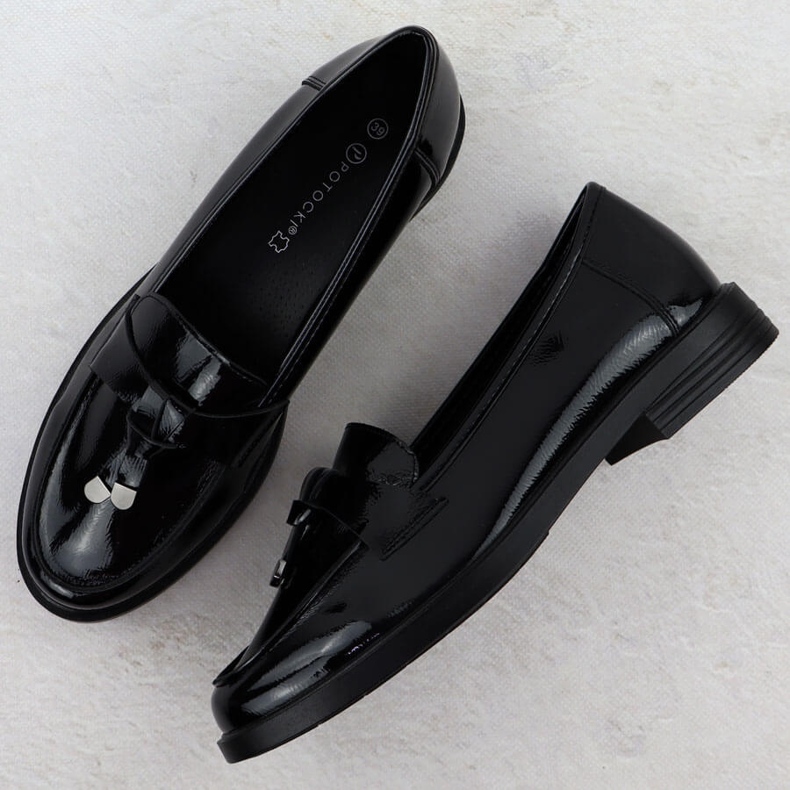Zapatos lacados para mujeres Lords Negro Potocki SZ12369 2