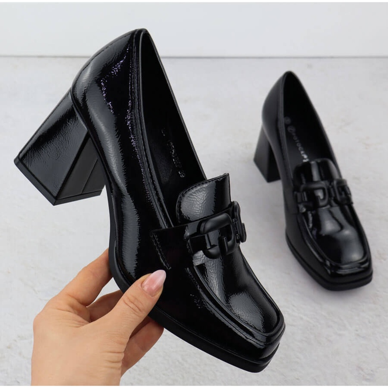 Zapatos de mujer pintados en el Potocki Negro SZ12553 Post 2