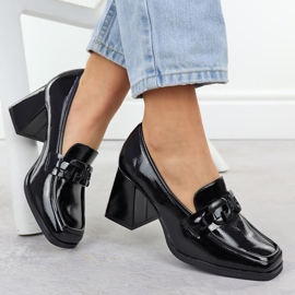 Zapatos de mujer pintados en el Potocki Negro SZ12553 Post 8