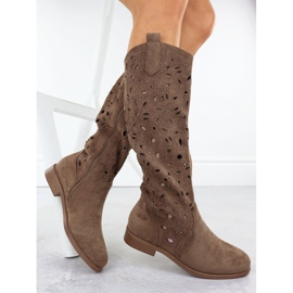 Botas de pura femenina Brown Sede S.Barski Hy51-176 marrón 2