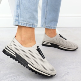 S.Barski Zapatos de cuero para mujeres, Openwork Beige S. Barski LR51-672 5