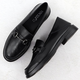 Zapatos de cuero para mujeres cómodos negros Vinceza 18107 mocasines 3