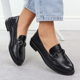 Zapatos de cuero para mujeres cómodos negros Vinceza 18107 mocasines 4
