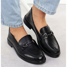Zapatos de cuero para mujeres cómodos negros Vinceza 18107 mocasines 6