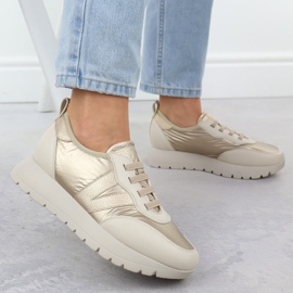 Zapatos deportivos metálicos de mujer Beige Golden Vinceza 58510 dorado 5