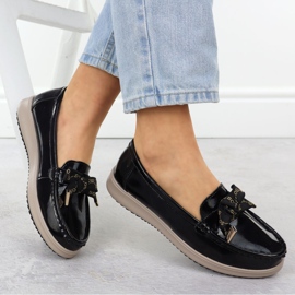 Mocasines de cuero barnizado con un arco negro Filippo DP6457 4